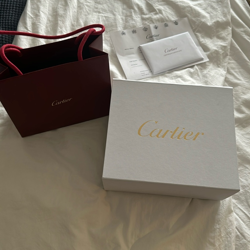 Cartier red shopping bag size small with the box magnetic box